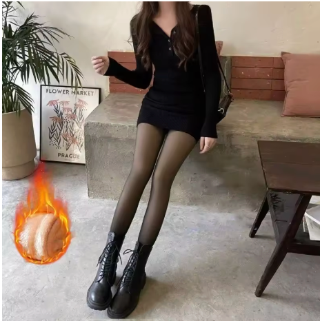 Collant polaire effet transparent – Noir