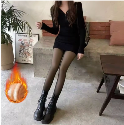 Collant polaire effet transparent – Noir